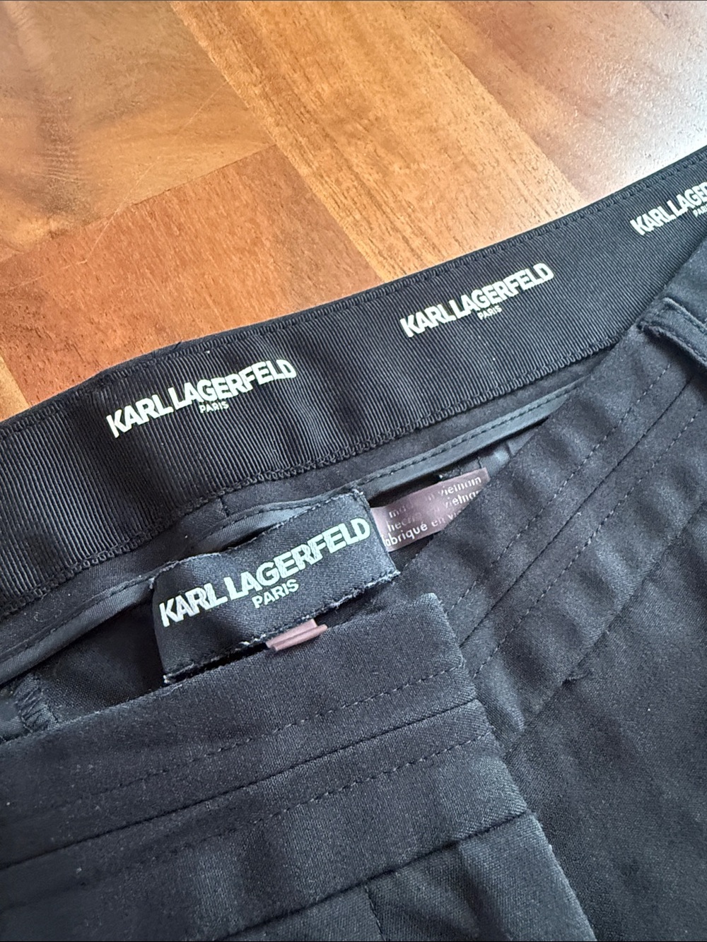 Karl Lagerfeld Women’s Black Straight-Leg Pants Size 14 Tall Inseam 36
